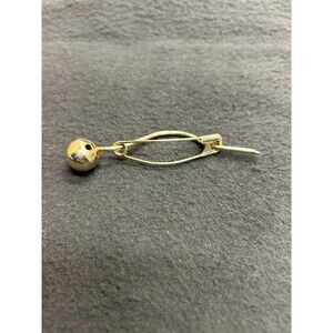 Vintage Gold Tone Collar Bar Art Deco Accessory Safety Pin 3.5"  J242